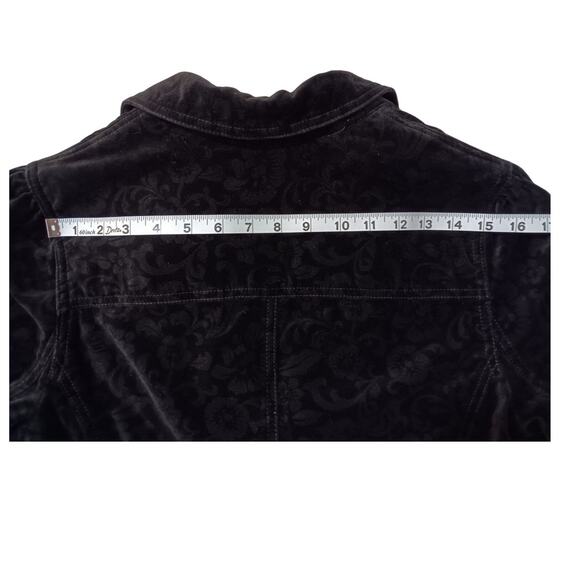 Y2K Velvet Gothic Punk Victorian Style Jacket L Dark Academia Gathers Art Peplum - Picture 6 of 12